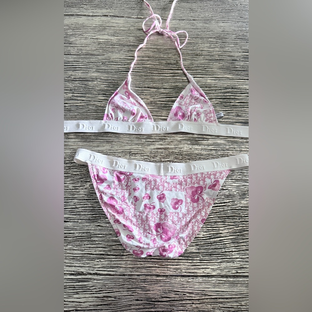 MISS DIOR PINK CHERRY BLOSSOM BIKINI SET VINTAGE - Picture 4 of 4